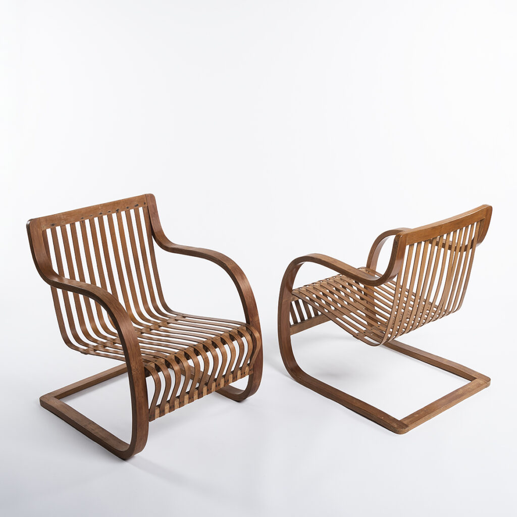 Pair of bamboo chairs