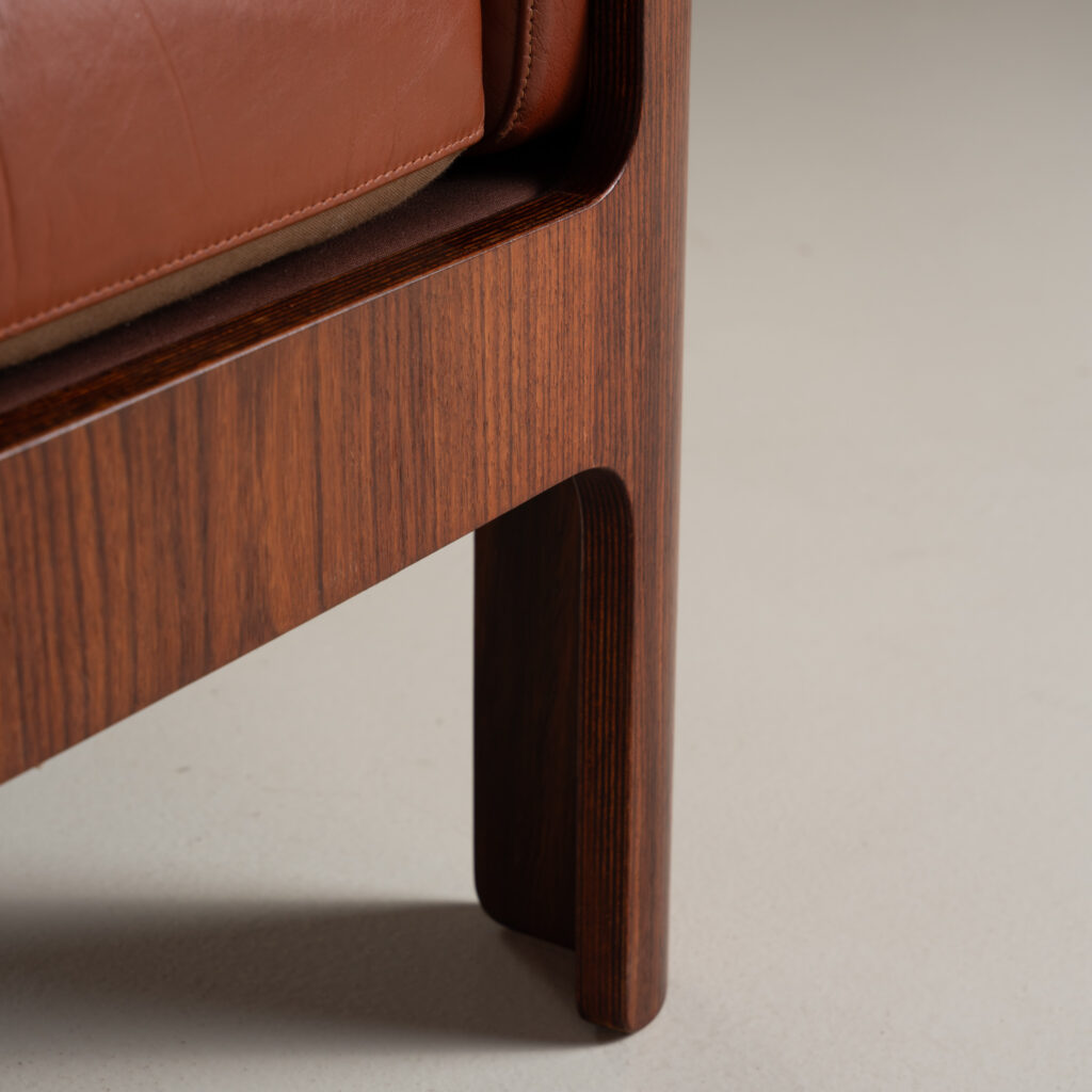 Japanese Haco Armchairs with a grain of rosewood